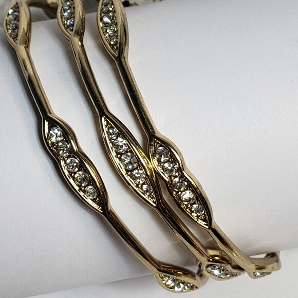 Jessica Simpson Gold bangle bracelets set of 3 - Picture 8 of 8